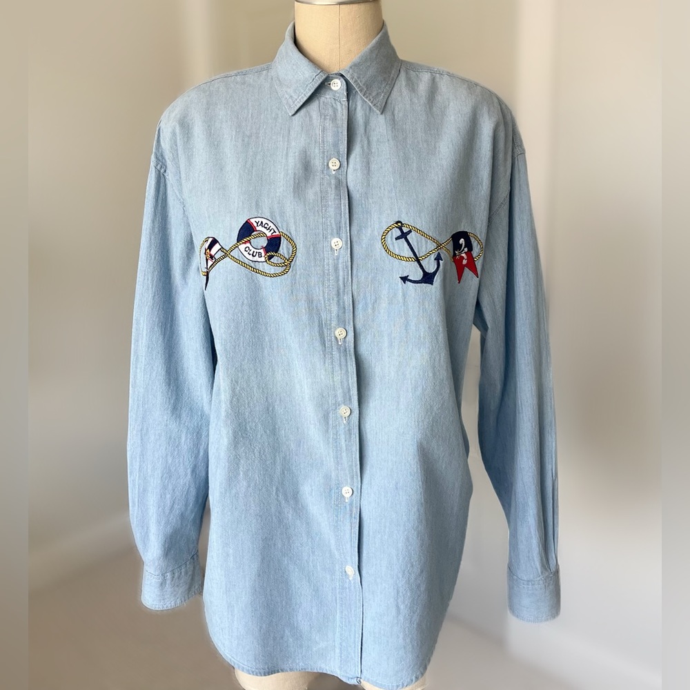 Vintage Nautical Chambray Top